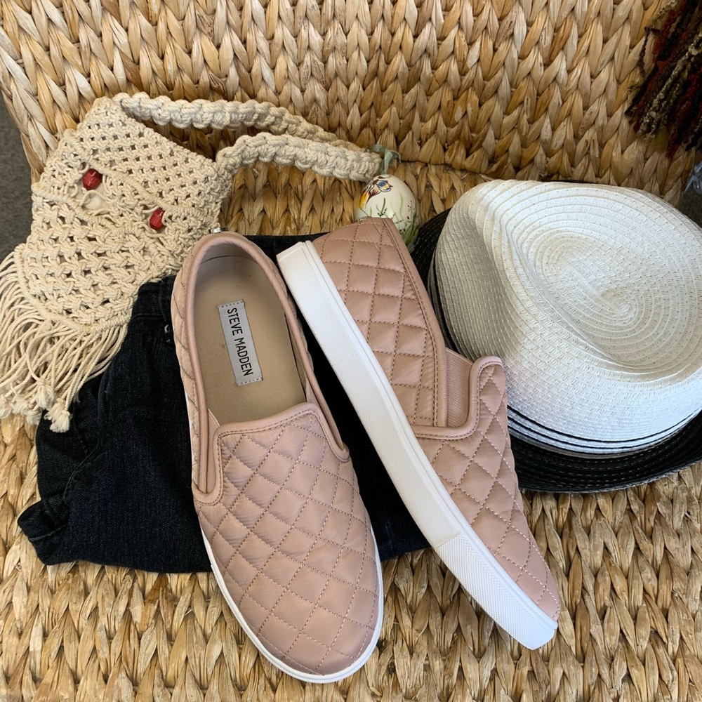 Steve Madden Pink & White Slip On Shoes Size 9.5